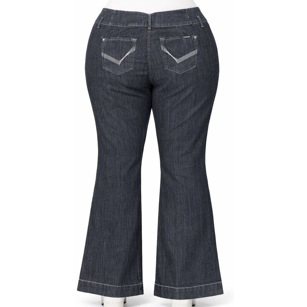 Z Cavaricci Dark Wash Bootcut Flare Low Rise Jeans Women’s 24 Stretch Denim - Picture 2 of 7